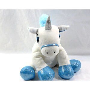 Cuddle & Friends Smile Unicorn Soft Plush Animal Blue Mane Sparkle Hooves  14"